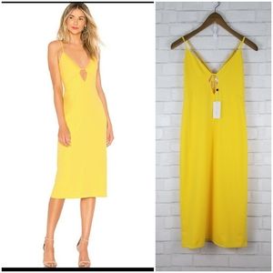 Lovers + Friends Sz S Zora midi slip dress yellow - Revolve